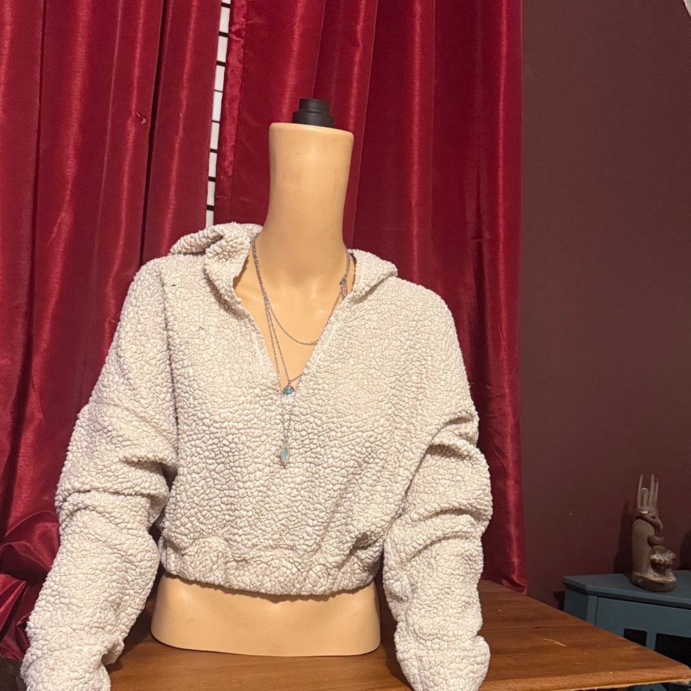 Missguided Off-White Sherpa Hoodie